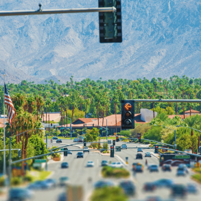 Palm Springs main road during the day